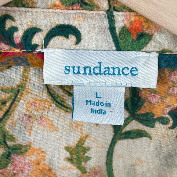 Sundance Womens Large Floral Patchwork Long Sleeve Shirt Button Up Blouse Top - Picture 5 of 14